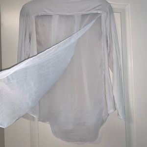 Theory white long sleeve top